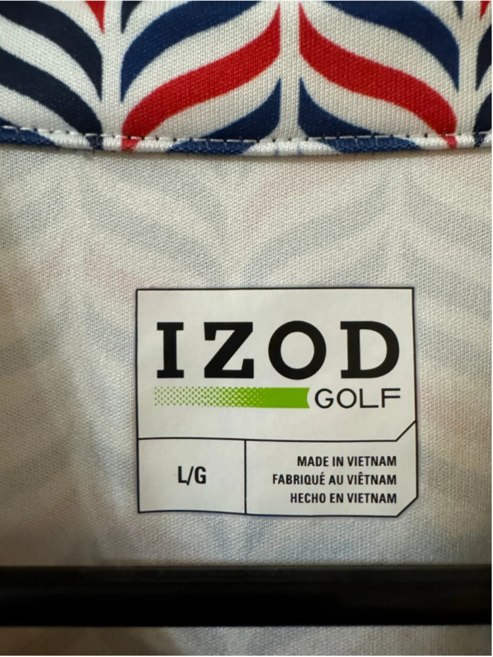 IZOD Golf Sleeveless Tank Top Large - White Red Blue - Picture 2 of 3